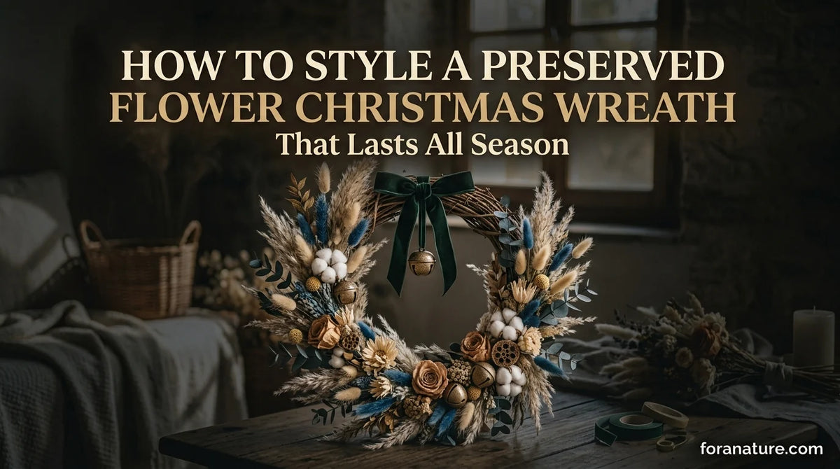 How to Style a Preserved Flower Christmas Wreath That Lasts All Season