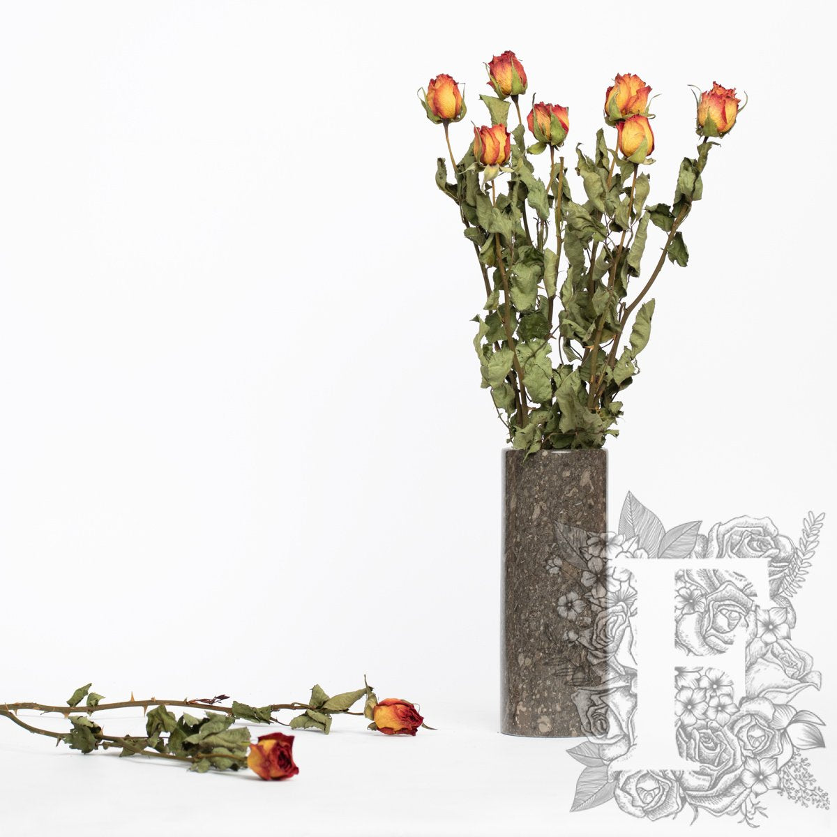 Dried roses - 10 stems- Bunch